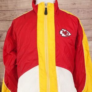 VINTAGE Starter BRAND Kansas City Chiefs Star Windbreaker Jacket Red Size M